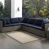 Modern Contemporary Living Lounge, Indoor and Outdoor Area Rug Floor Carpet, Fabric, Multi Beige view 4