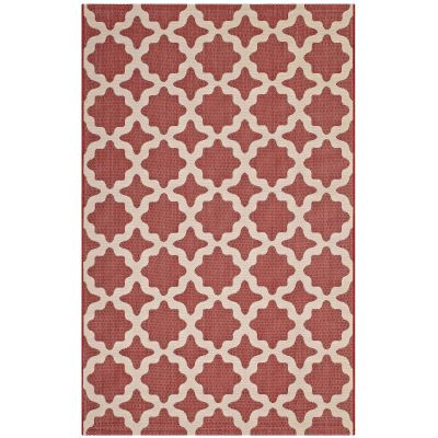 Modern Contemporary Living Lounge, Indoor and Outdoor Area Rug Floor, Fabric, Multi Red
