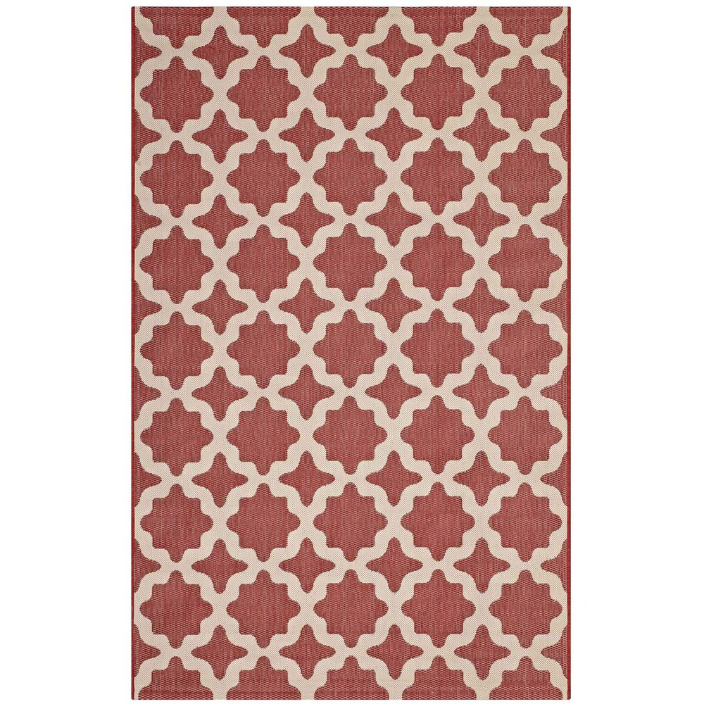Modern Contemporary Living Lounge, Indoor and Outdoor Area Rug Floor, Fabric, Multi Red