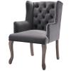 America Luxury - Chairs Country Cottage Farm Dining Kitchen Vintage Style Side Chair Armchair, Velvet Fabric Wood, Grey Gray view 1