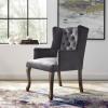 America Luxury - Chairs Country Cottage Farm Dining Kitchen Vintage Style Side Chair Armchair, Velvet Fabric Wood, Grey Gray view 2