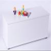 Basicwise Wooden Storage Organizing Toy Box, White view 3