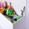 Basicwise Wooden Storage Organizing Toy Box, White view 4