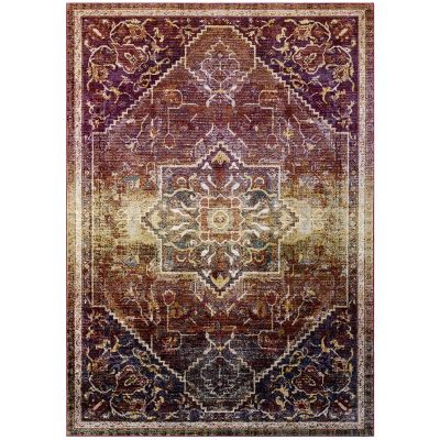 Modern Contemporary Living Lounge Area Rug Floor, Distressed Vintage, Fabric, Multi Colorful