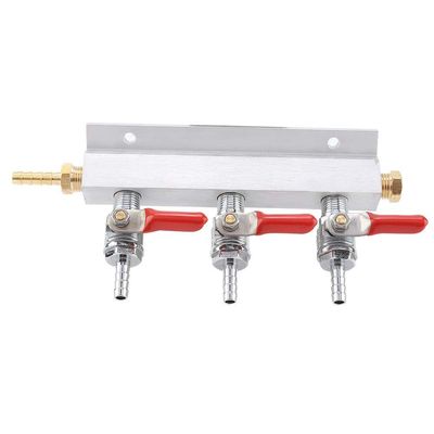 Fdit 3 Way CO2 Gas Distribution Manifold Beer Dispensing Dispenser Easy to Install
