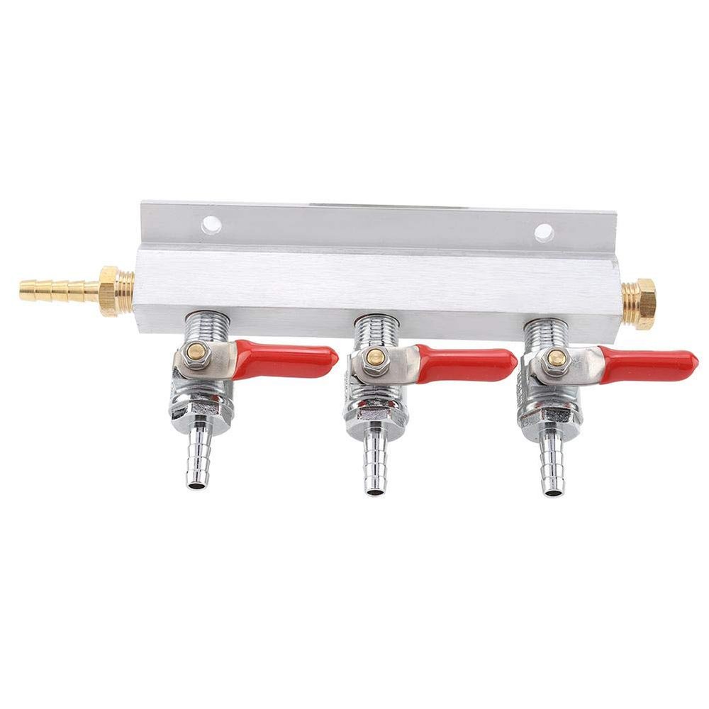 Fdit 3 Way CO2 Gas Distribution Manifold Beer Dispensing Dispenser Easy to Install