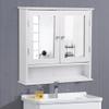 HomeLoft Basics Adjustable Shelfe Cabinet with M Cabinet with Wooden Bathroom Wall Mirror Doors Mount Medicine Adjustable Shelf Wooden Bathroom Wall M view 1