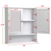 HomeLoft Basics Adjustable Shelfe Cabinet with M Cabinet with Wooden Bathroom Wall Mirror Doors Mount Medicine Adjustable Shelf Wooden Bathroom Wall M view 2