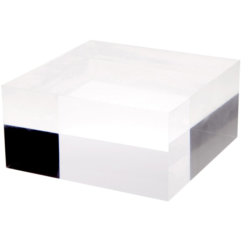 Plymor Clear Polished Acrylic Square Display Block, 4" H x 8" W x 8" D