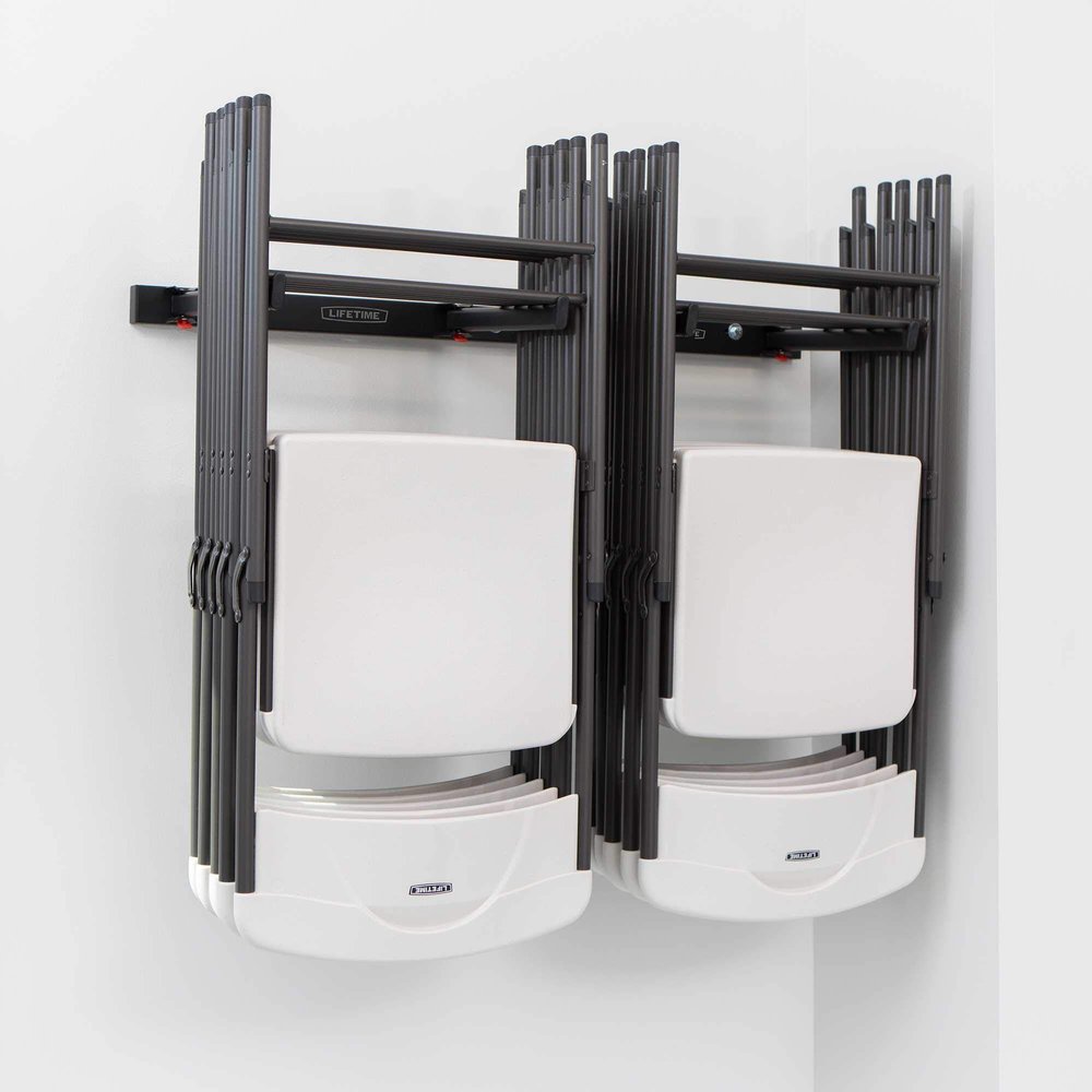 LIFETIME 80719 Wall Mounted Chair Rack Black