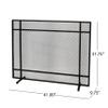Christopher Knight Home Markus Modern Single Panel Iron Firescreen, Black Brushed Gold Finish view 3