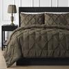 Amuze Bedding Soft Reliable Luxurious King/Cal-King Chocolate 2 Pc Pinch Pleated Duvet Cover+Duvet Insert, Comfy Bedding Set, Seasonable Comforter Set_94" x 104" in view 1
