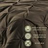 Amuze Bedding Soft Reliable Luxurious King/Cal-King Chocolate 2 Pc Pinch Pleated Duvet Cover+Duvet Insert, Comfy Bedding Set, Seasonable Comforter Set_94" x 104" in view 3