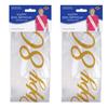 Glittered Happy 80th Birthday Satin Sash 2 Piece Costume Accessory view 2