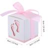 50Pcs Candy Box Cute Baby Footprint Paper Decorative Boxes Wedding Party Favor Box Wedding Candy Box(Pink) view 2