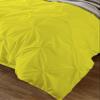 Soft Luxurious 1-Piece Pinch Pleated Pintuck Decorative Quilt Duvet Cover with Corner Ties 100% Cotton 400 Thread Count Comforter Cover (Full/Queen, Yellow) view 2
