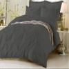 Soft Luxurious 1-Piece Pinch Pleated Pintuck Decorative Quilt Duvet Cover with Corner Ties 100% Cotton 400 Thread Count Comforter Cover (Full/Queen, Dark Grey) view 1