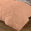 Soft Luxurious 1-Piece Pinch Pleated Pintuck Decorative Quilt Duvet Cover with Corner Ties 100% Cotton 400 Thread Count Comforter Cover (Full/Queen, Peach) view 2