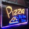 ADVPRO Pizza by The Slice Shop Display Dual Color LED Neon Sign Blue & Yellow 12" x 8.5" st6s32-i0306-by view 3