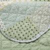 HNU 3 Piece Full-Queen Reversible Countryside World Bedding, Sage Green Light Yellow Geometric Patchwork Quilt, Stylish Farmhouse Bedding, Classic Motif Scalloped Borders Soft Cotton Quilt view 2