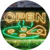 ADVPRO Pizza Open Shop Delivery Display Dual Color LED Neon Sign Green & Yellow 16" x 12" st6s43-i0496-gy view 1