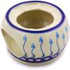 Polmedia Polish Pottery Heater - Peacock Tulip Garden Pattern Handmade in Boleslawiec Poland by Ceramika Bona + Certificate of Authenticity view 1