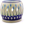 Polmedia Polish Pottery Heater - Peacock Tulip Garden Pattern Handmade in Boleslawiec Poland by Ceramika Bona + Certificate of Authenticity view 3