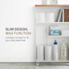 YAMAZAKI Home Slim Rolling Storage Cart  Narrow Bathroom Storage Cabinet with Handle, Slim Bathroom Storage Cart with Wheels, Easy Assembly, Steel + Wood, White, 27" - Steel - view 2