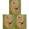 Thaweesuk Shop Slim Wood Storage Tower White Cabinet Bathroom Kitchen Apartment 9" sq. x 63-1/4"H with 6 Baskets 8" W x 7-1/4"D x 7-1/8"H of Set view 4