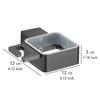 WENKO Montella Hair Dryer Holder Wall Mount Screw-On Rustproof, Grey, 12 x 3 x 12 cm view 4
