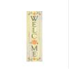 24 Inch Yellow Floral Welcome Vertical Wood Print Sign view 1