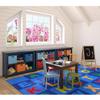 Joy Carpets Kid Essentials Patchwork Letters 5'4" x 7'8" Area Rug in Color Multi view 2