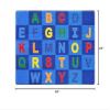 Joy Carpets Kid Essentials Patchwork Letters 5'4" x 7'8" Area Rug in Color Multi view 3