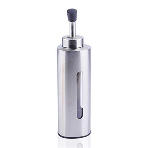1pcs 250 ML Oil Dispenser Kitchen Gravy Boat Stainless Steel Proof Kitchen Supplies Bottle Stainless steel shell plasti inner - (Color: Black)