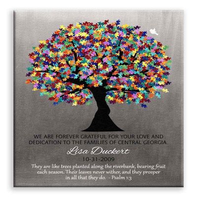 11x14 Mounted Canvas Art Print - Personalized Plaque, Autism Teacher Gift, Administration, Staff - With Gift Wrapping LTC-C1498