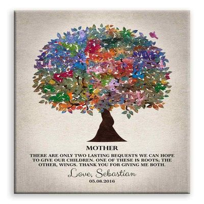 11x14 Mounted Canvas Art Print - Thank You Gift, Gift for Mom, Lasting Bequests, Roots and Wings - With Gift Wrapping LTC-C1219