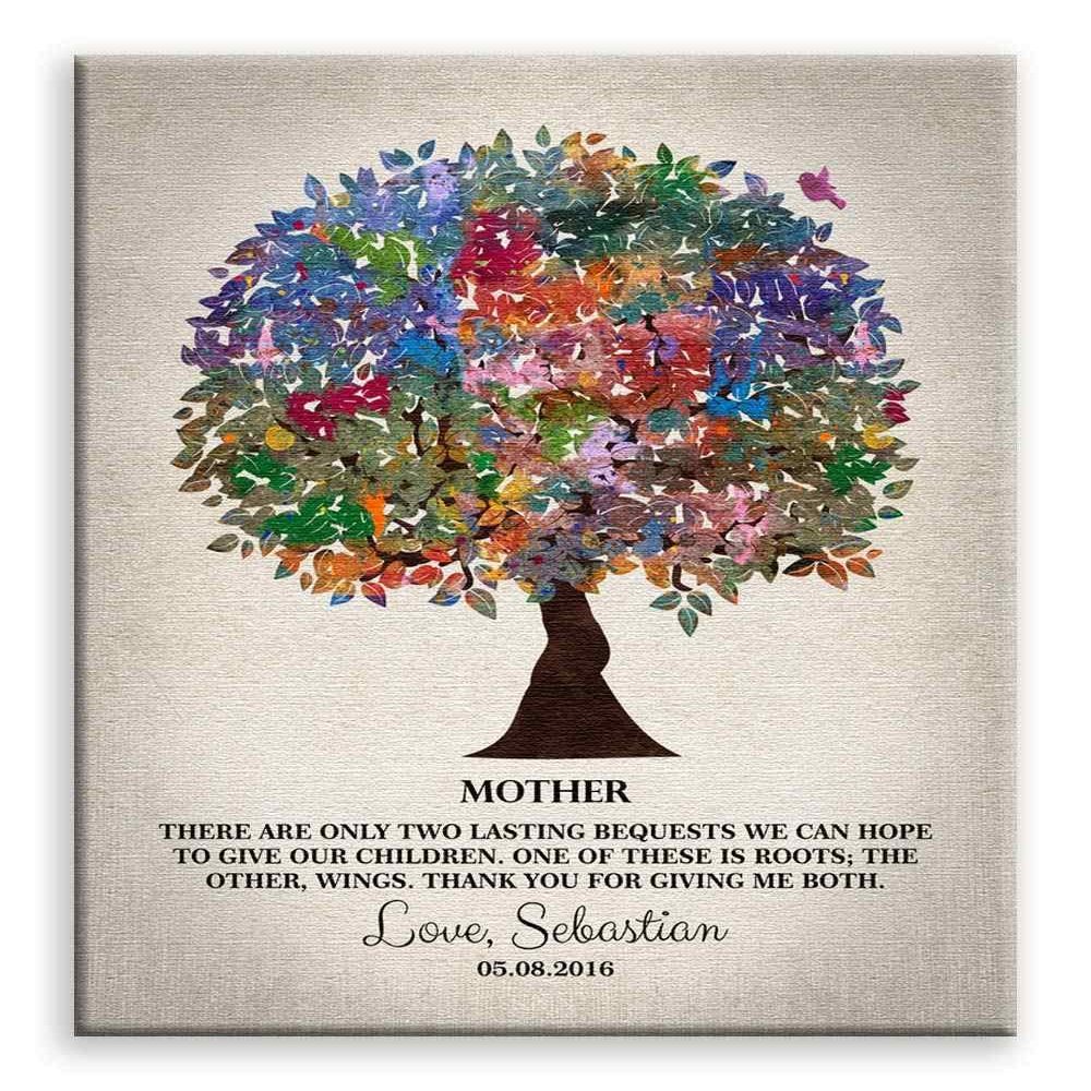 11x14 Mounted Canvas Art Print - Thank You Gift, Gift for Mom, Lasting Bequests, Roots and Wings - With Gift Wrapping LTC-C1219