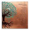 11x14 Mounted Canvas Art Print - Turquoise on Faux Copper Background Tree of Life - With Gift Wrapping LTC-C1410 view 1