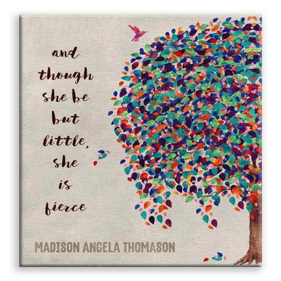 11x14 Mounted Canvas Art Print - And Though She Be But Little, Personalized Art - With Gift Wrapping LTC-C1239