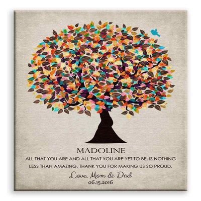 11x14 Mounted Canvas Art Print - Graduation Gift from Mom and Dad Thank You for Making My Dreams Come True - With Gift Wrapping LTC-C1322