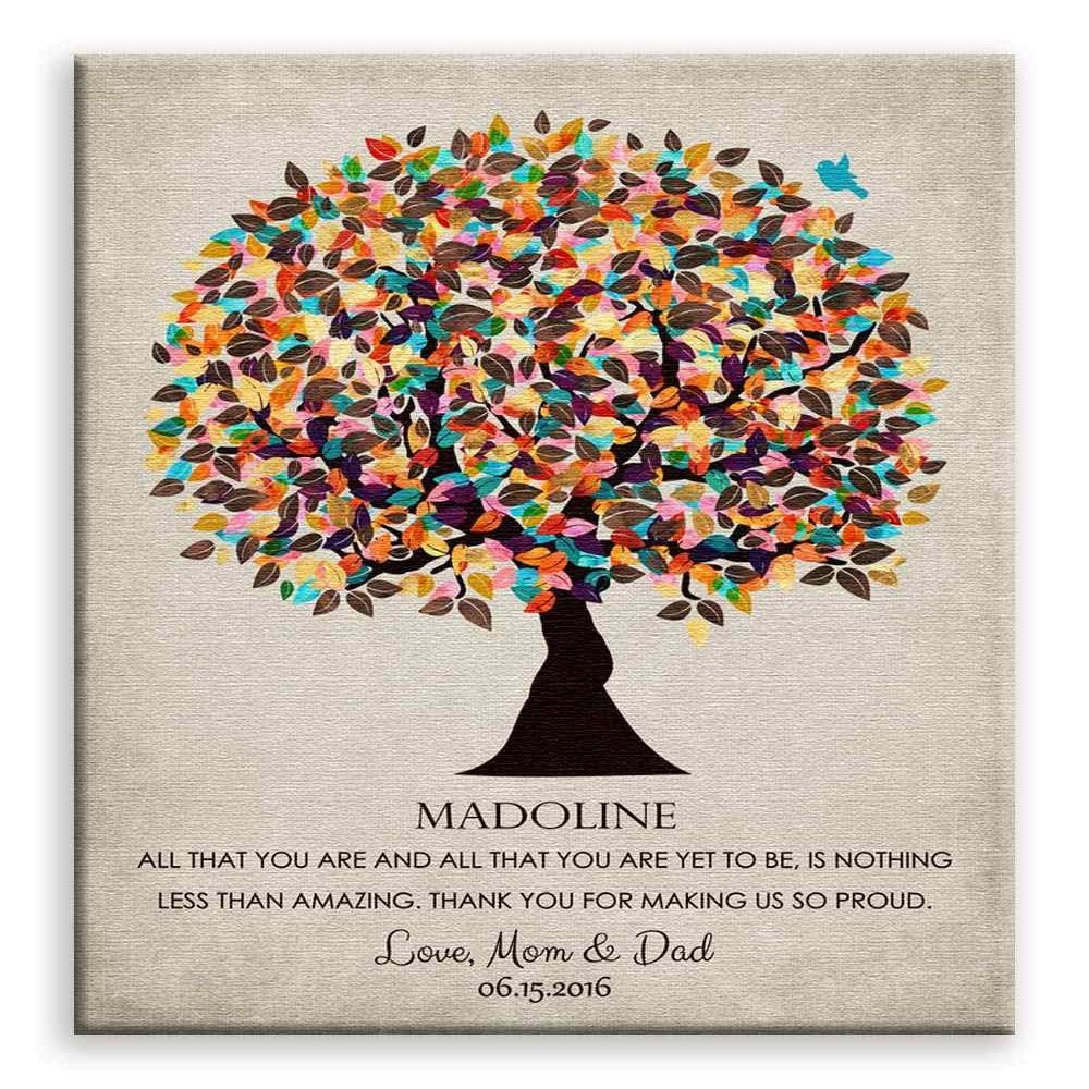 11x14 Mounted Canvas Art Print - Graduation Gift from Mom and Dad Thank You for Making My Dreams Come True - With Gift Wrapping LTC-C1322
