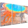 36 x 18 TOTAL - Grand Prismatic Hot Springs Metal Print wall art. 3 Panel split, Triptych HD aluminum multi panel view 1