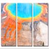 36 x 18 TOTAL - Grand Prismatic Hot Springs Metal Print wall art. 3 Panel split, Triptych HD aluminum multi panel view 2