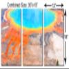 36 x 18 TOTAL - Grand Prismatic Hot Springs Metal Print wall art. 3 Panel split, Triptych HD aluminum multi panel view 3