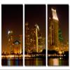 36 x 18 TOTAL - San Diego Night skyline Metal Print wall art 3 Panel split, Triptych HD aluminum multi panel print view 2