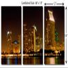 36 x 18 TOTAL - San Diego Night skyline Metal Print wall art 3 Panel split, Triptych HD aluminum multi panel print view 3