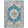 Modern Contemporary Living Lounge Area Rug Floor, Distressed Vintage Style, Fabric, Multi Blue view 1