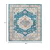 Modern Contemporary Living Lounge Area Rug Floor, Distressed Vintage Style, Fabric, Multi Blue view 2