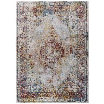 Modern Contemporary Living Lounge Area Rug Floor, Distressed Vintage, Fabric, Multi Colorful