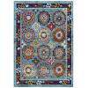 Modern Contemporary Living Lounge Area Rug Floor, Distressed Vintage, Fabric, Multi Blue view 1